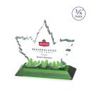 Maple Leaf Full Color Green Abstract / Misc Crystal Award