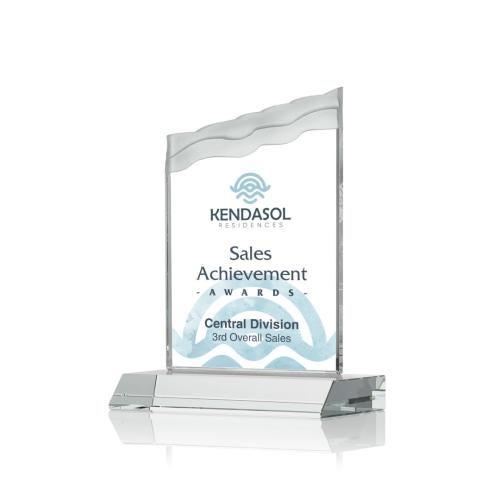 Corporate Awards - Full Color Awards - Oakwood Full Color Clear Peak Crystal Award