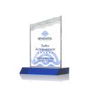 Oakwood Full Color Blue Peak Crystal Award