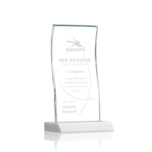Corporate Awards - Crystal Awards - Edmonton White Rectangle Crystal Award