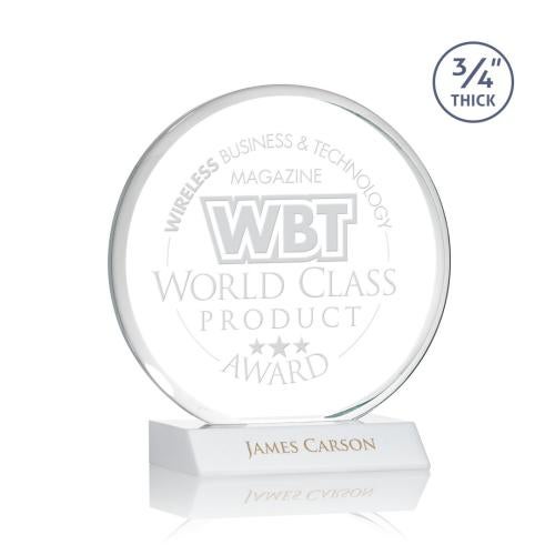 Corporate Awards - Crystal Awards - Blackpool White Circle Crystal Award