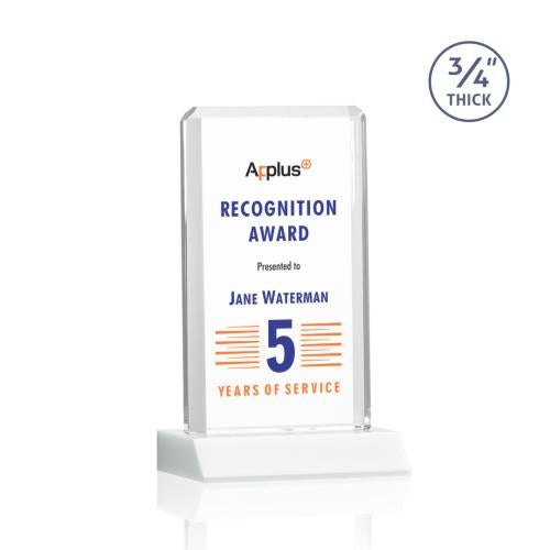 Corporate Awards - Full Color Awards - Southport Full Color White Rectangle Crystal Award