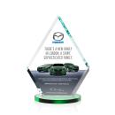 Canton Full Color Green  Crystal Award