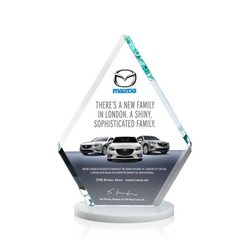 Corporate Awards - Full Color Awards - Canton Full Color White  Crystal Award