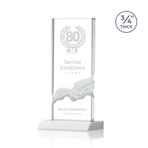 Corporate Awards - Crystal Awards - Poole White Rectangle Crystal Award