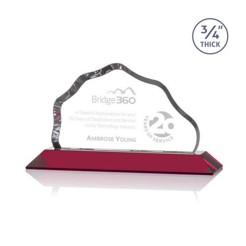 Corporate Awards - Crystal Awards - Colored Crystal - Petersen Red Crystal Award