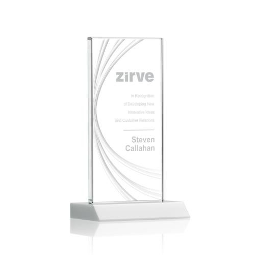 Corporate Awards - Crystal Awards - Hawkins Liquid™ White  Rectangle Crystal Award