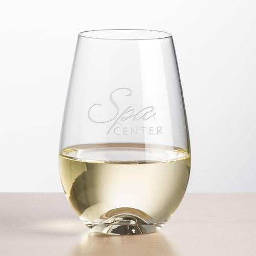 Corporate Recognition Gifts - Etched Barware - Wine Glasses - Boston Stemless Wine - Deep Etch