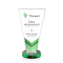 Burney Full Color Green  Crystal Award
