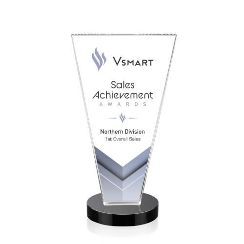 Corporate Awards - Full Color Awards - Burney Full Color Black Crystal Award