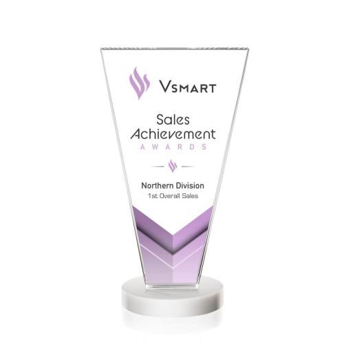 Corporate Awards - Full Color Awards - Burney Full Color White Crystal Award