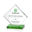 Wellington Full Color Green  Crystal Award