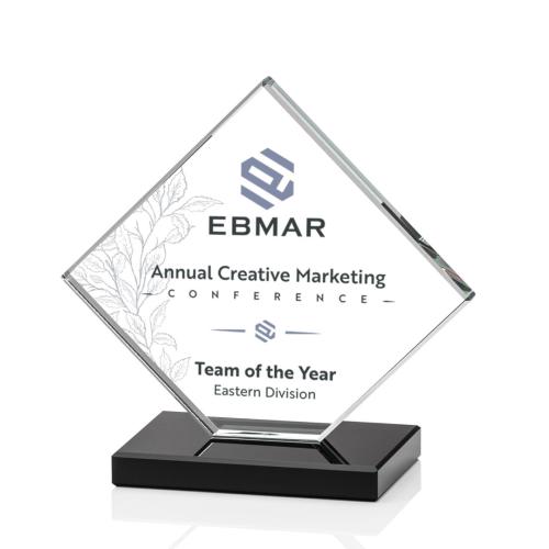 Corporate Awards - Full Color Awards - Wellington Full Color Black Crystal Award