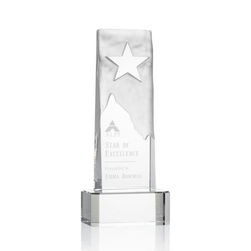 Corporate Awards - Award Shapes - Mountain Awards - Stapleton Clear on Base Star Crystal Award