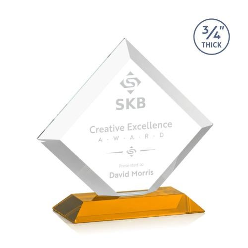 Corporate Awards - Glass Awards - Colored Glass Awards - Belaire Amber Crystal Award