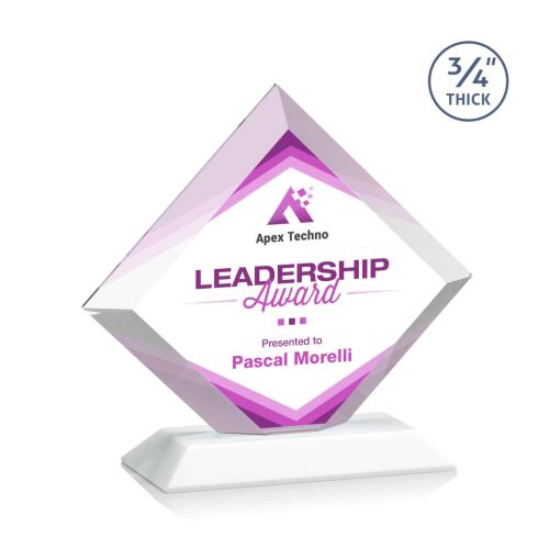 Corporate Awards - Full Color Awards - Belaire Full Color White Crystal Award