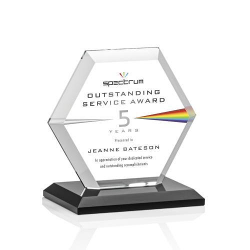 Corporate Awards - Full Color Awards - Barnett Full Color Black Crystal Award