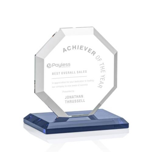 Corporate Awards - Glass Awards - Colored Glass Awards - Leyland Blue Crystal Award