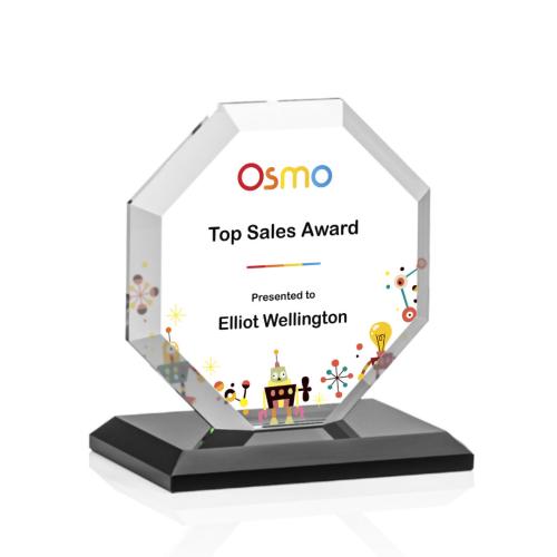 Corporate Awards - Full Color Awards - Leyland Full Color Black Crystal Award