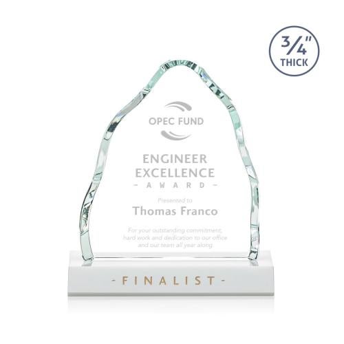 Corporate Awards - Award Shapes - Mountain Awards - Dunwich White  Crystal Award