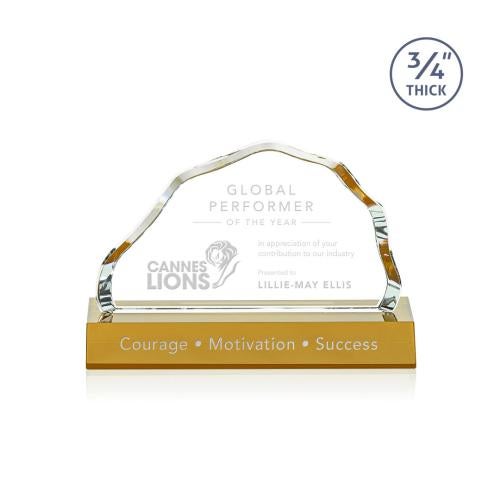 Corporate Awards - Glass Awards - Colored Glass Awards - Highbridge Amber Crystal Award