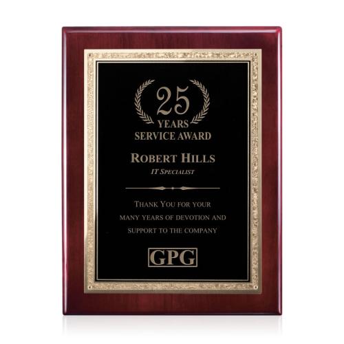 Corporate Awards - Award Plaques - Gemstone Rosewood Plaque - Rosewood/Black Elegance