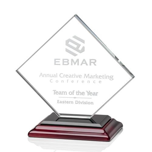 Corporate Awards - Eco Friendly Awards - Wood Awards - Wellington Rosewood Crystal Award