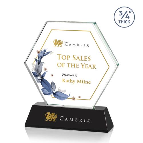 Corporate Awards - Full Color Awards - Ralston Full Color Black Crystal Award