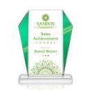Newbury Full Color Green Arch & Crescent Crystal Award