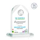 Blake Globe Full Color Starfire Arch & Crescent Crystal Award