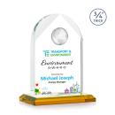 Blake Globe Full Color Amber Arch & Crescent Crystal Award