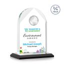 Blake Globe Full Color Black Arch & Crescent Crystal Award