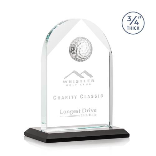 Corporate Awards - Sports Awards - Golf Awards - Blake Golf Black Arch & Crescent Crystal Award