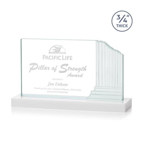 Corporate Awards - Crystal Awards - Colliseum White Rectangle Crystal Award