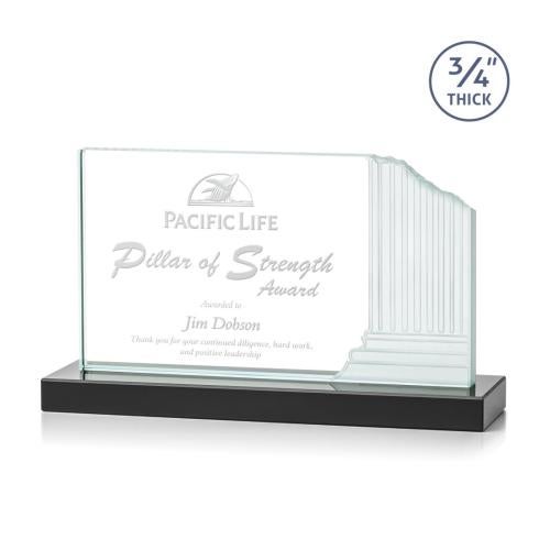 Corporate Awards - Crystal Awards - Colliseum Black Rectangle Crystal Award