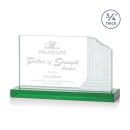 Colliseum Green Rectangle Crystal Award