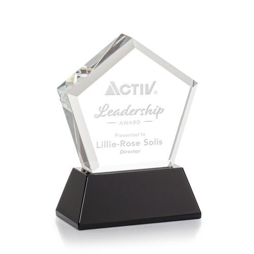 Corporate Awards - Crystal Awards - Genosee Black on Base Crystal Award