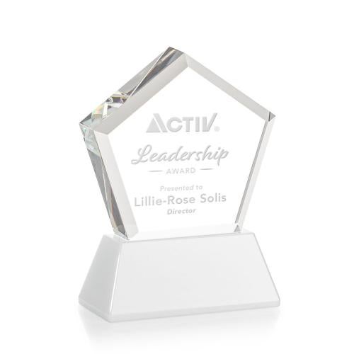 Corporate Awards - Crystal Awards - Genosee White on Base Crystal Award