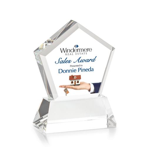 Corporate Awards - Full Color Awards - Genosee Full Color Clear on Base Crystal Award