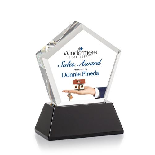 Corporate Awards - Full Color Awards - Genosee Full Color Black on Base Crystal Award