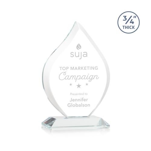 Corporate Awards - Crystal Awards - Crystal Flame Awards - Worthington Clear Flame Crystal Award
