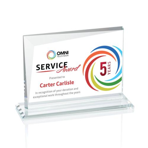 Corporate Awards - Crystal Awards - Mirela Full Color Clear Rectangle Crystal Award