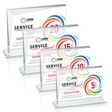 Mirela Full Color Clear Rectangle Crystal Award - Newest Additions