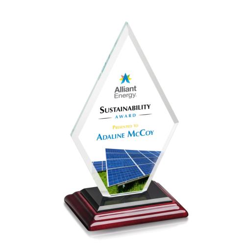 Corporate Awards - Full Color Awards - Tuscany Full Color Rosewood Crystal Award