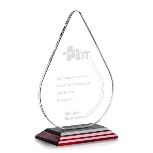 Corporate Awards - Eco Friendly Awards - Wood Awards - Glenhazel Rosewood Crystal Award