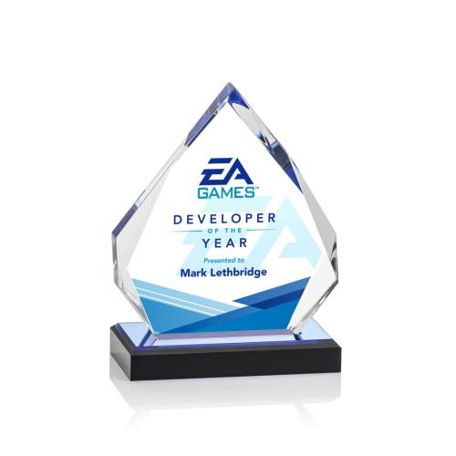 Corporate Awards - Budget Awards & Trophies - Beckenham Full Color  Blue Acrylic Award