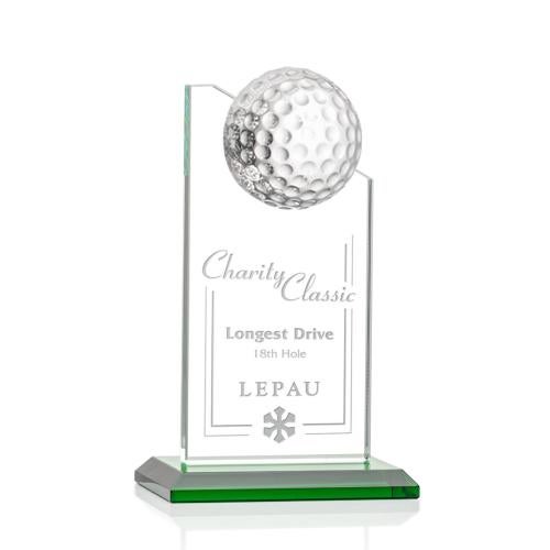 Corporate Awards - Glass Awards - Colored Glass Awards - Ashfield Golf Green Peak Crystal Award