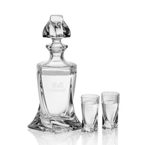 Corporate Recognition Gifts - Etched Barware - Oasis Shot Decanter Set