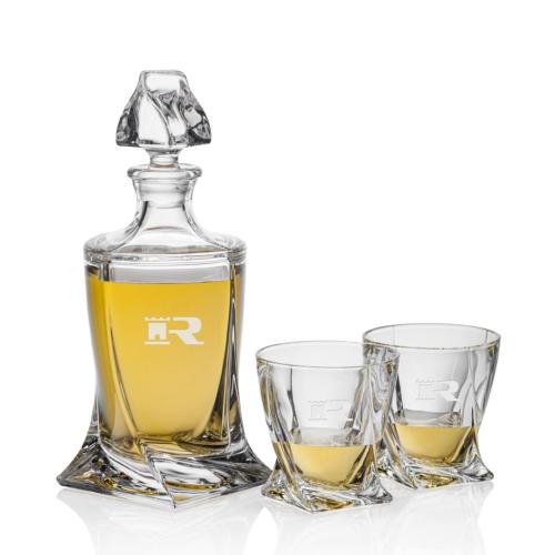 Corporate Recognition Gifts - Etched Barware - Oasis Decanter Set