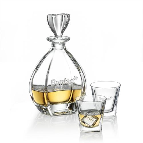 Corporate Recognition Gifts - Etched Barware - Brackley Decanter Set